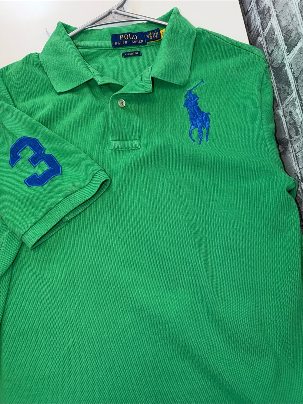 Polo by Ralph Lauren Bright Green Short Sleeve Polo with Blue Logo